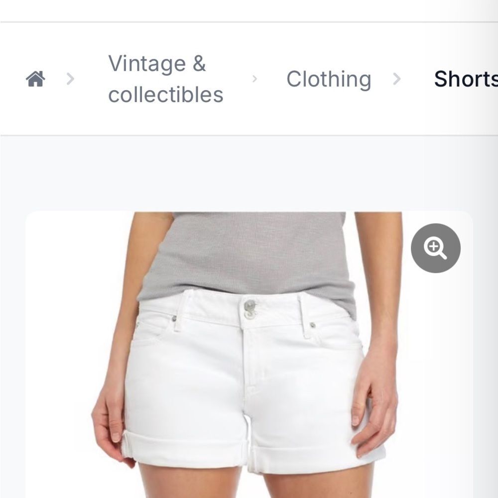 Hudson Jeans White Denim Shorts Croxley Size 25